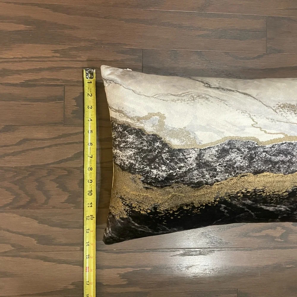 Callisto Home Black Agate Marble Velvet Throw Pillow 24